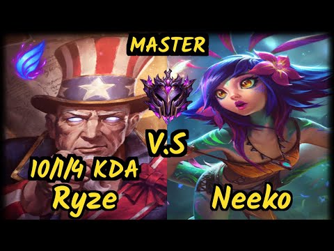 PCT Dawidsonek (RYZE) vs NEEKO - 10/1/4 KDA MID GAMEPLAY - EUW Ranked MASTER