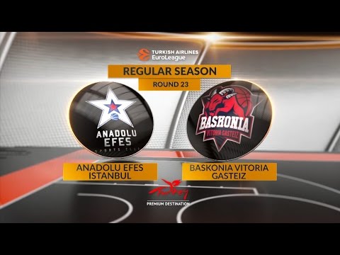 EuroLeague Highlights RS Round 23: Anadolu Efes Istanbul 96-85 Baskonia Vitoria Gasteiz