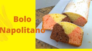 BOLO NAPOLITANO  COLORIDO . DIVERTIDO E SABOROSO ( MORANGO , CHOCOLATE , BAUNILHA)