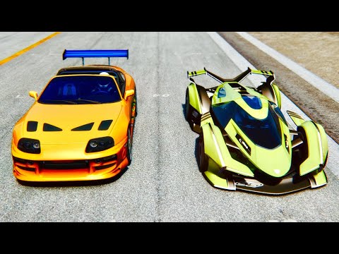 Lamborghini V12 Vision GT vs Toyota Supra Fast and Furious at Suzuka GP
