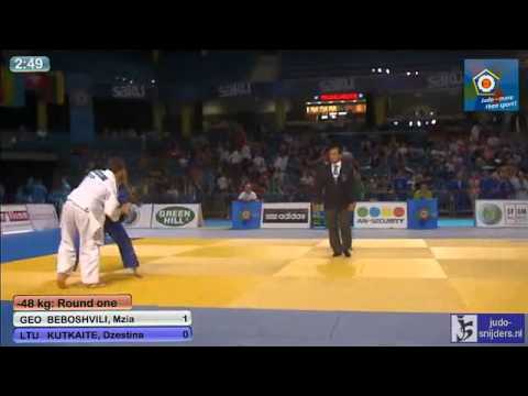 Judo 2013 European Championships U18 Tallinn: Beboshvili (GEO) - Kutkaite (LTU) [-48kg]