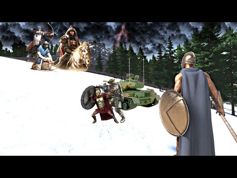 GENGHIS KHAN AMBUSHES SPECIAL FORCES IN THE MOUNTAINS - Epic Battle Simulator 2 - UEBS 2