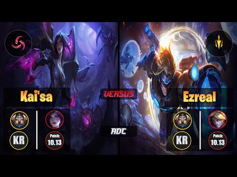 Challenger KAI'SA [Hail of Blades] (ADC) VS  EZREAL - Challenger KR Patch 10.13
