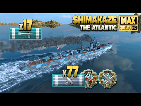 Destroyer Shimakaze: Dangerous start on map The Atlantic - World of Warships