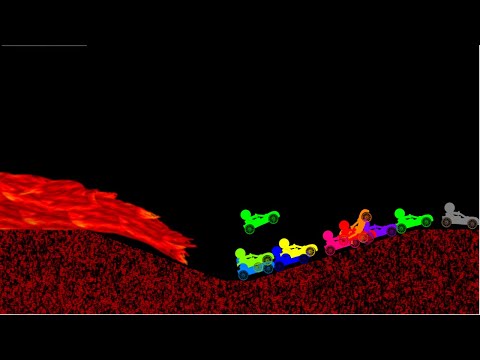 Escape From Lava 3 - Survival Stickman Car Race in Algodoo