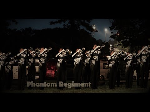 A very wet Phantom Regiment's hornline at Allentown, Pa