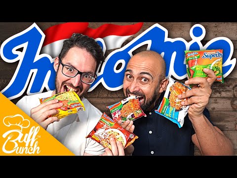 Experimentando 5 sabores diferentes de macarrão INDONÉSIO INDOMIE. O melhor macarrão instantâneo do mundo?