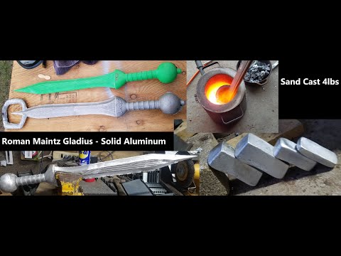 Making a Roman Sword - Roman Maintz Gladius-Sand Cast, Solid Aluminum #DevilForge #RomanSword #Sword
