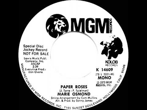 1973 Marie Osmond - Paper Roses (mono radio promo 45)