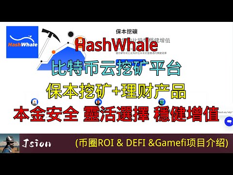 HashWhale — 比特币云挖矿平台，保本挖矿+理财产品（年化12% ）