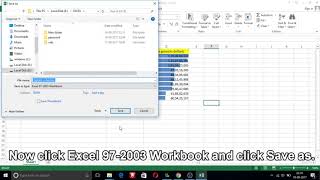 How to save excel 2013 file in excel 97 2003 format?