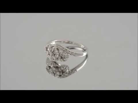 9ct White Gold 1/2ct Diamond Trilogy Crossover Ring - D7168