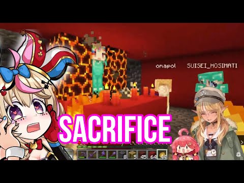 Shiranui Flare And Miko Led Polka To Her Own Sacrificial Altar | Minecraft [Hololive/Sub]