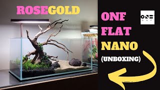 ONF FLAT NANO ROSEGOLD - HOW TO SETUP & INSTALL - UNBOXING VIDEO - SHALLOW TANK LAVA ROCK AQUARIUM