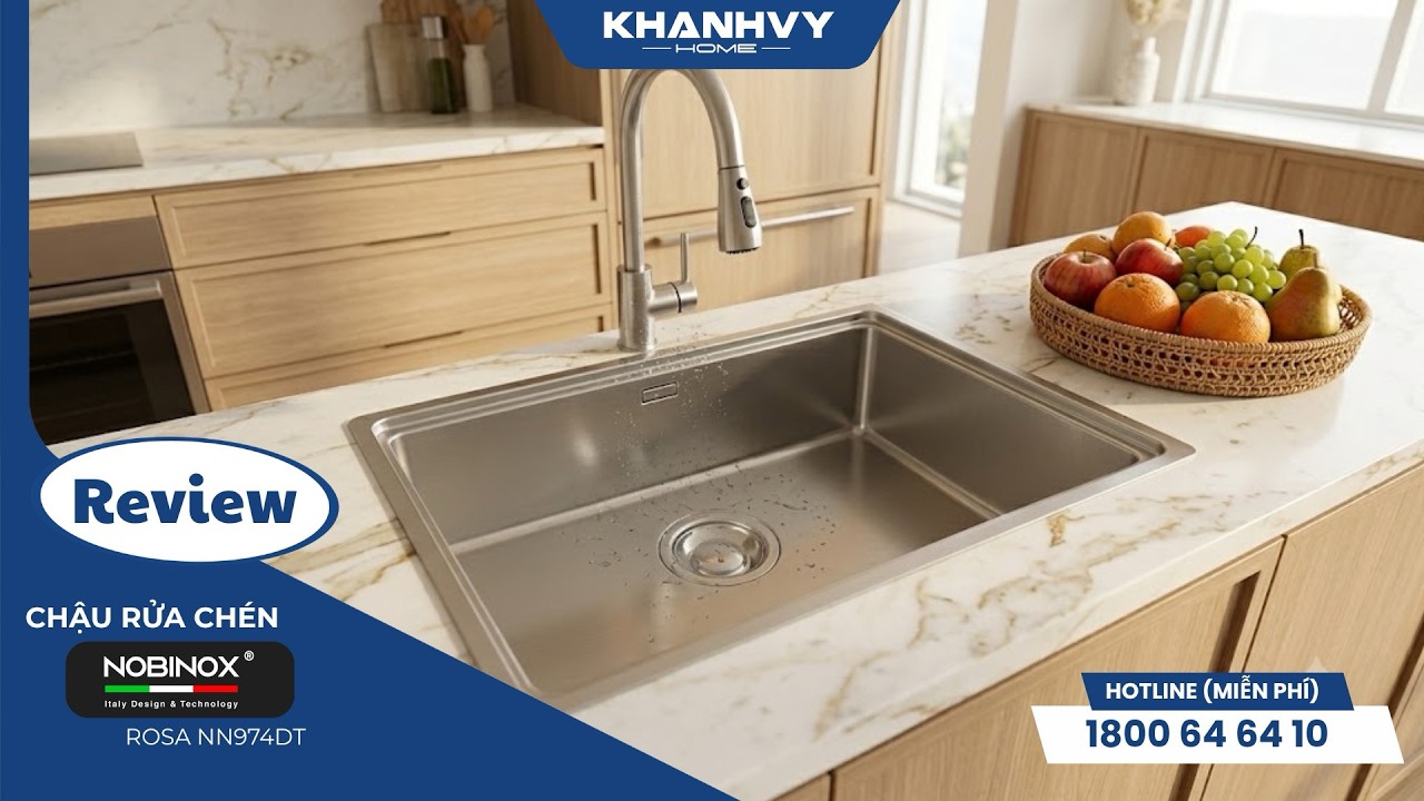 Chậu rửa chén Nobinox ROSA NN974DT 1 hộc