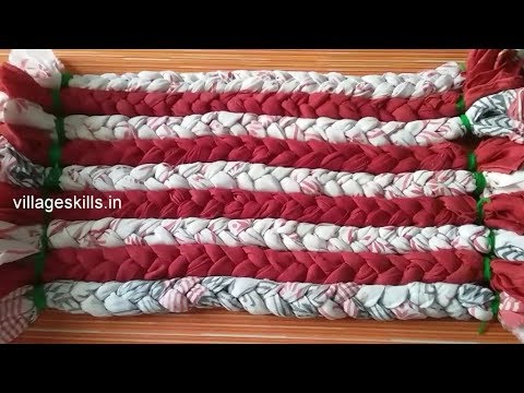 Old clothes recycling ideas for door mat,how to make braided rag rugs,eco friendly carpets,mat #14