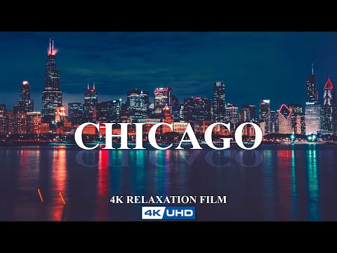 CHICAGO 4K UHD | Aerial Film with Beautiful Piano Music | Music For Stress Relief, Study, Deep Sleep