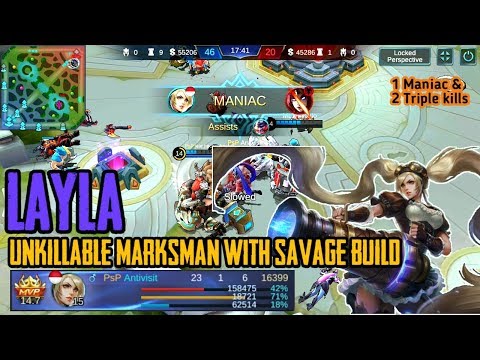 Layla Best Build For Savage/Unstoppable Marksman With Ultra High Damage?!PrenciusF~Mobile Legends