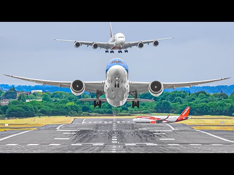 ✈️ 60 Airplane TAKEOFFS & LANDINGS in 1 HOUR 🇬🇧 Birmingham Airport Plane Spotting [BHX/EGBB]
