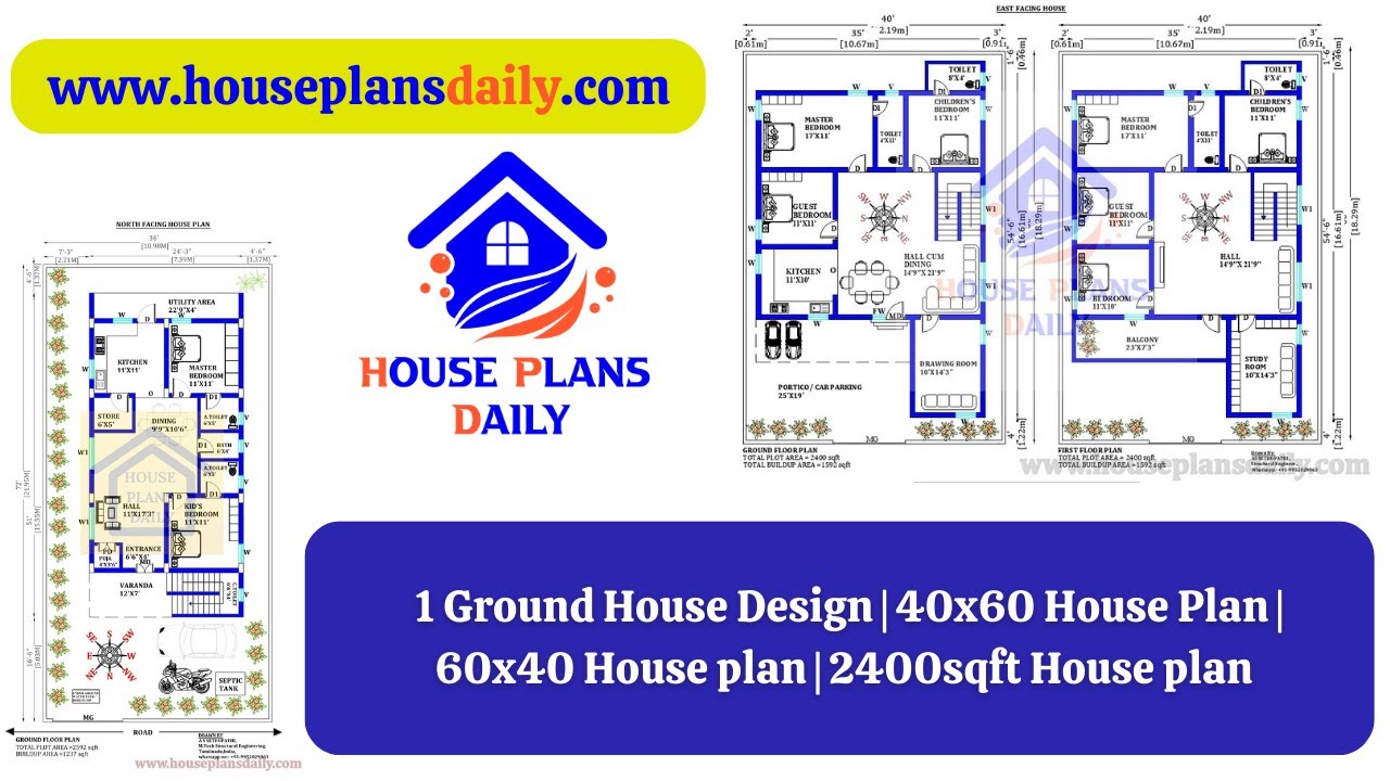 1 Ground House Design | 40x60 Home Plan | 60x40 House plan