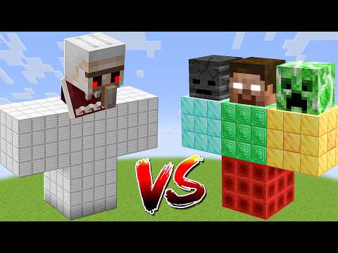 MIMICER IRON GOLEM vs All Minecraft Bosses - Minecraft Mob Battle