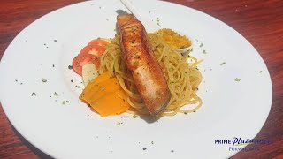 ?HIDANGAN HALLOWEEN? SALMON ANGEL HAIR PASTA PUMPKIN | PRIME PLAZA HOTEL PURWAKARTA
