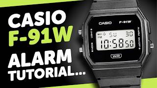 CASIO F-91W (Module 593) - HOW to SET the ALARM