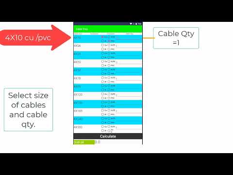 Cable trays size calculator