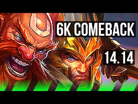 GRAGAS vs JARVAN IV (JGL) | 72% winrate, 6k comeback | VN Diamond | 14.14