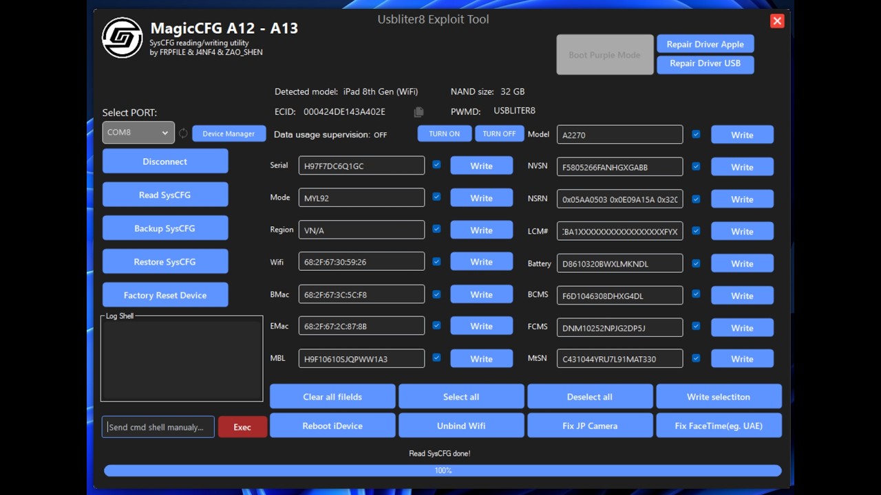 Magic CFG – A12–A13 Purple Mode | Read & Write SysCFG NAND