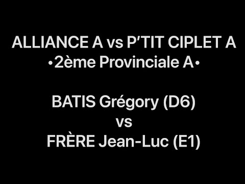 Tennis de Table ·2ème Provinciale A· ALLIANCE A vs P'TIT CIPLET A - BATIS Grégory vs FRÈRE Jean-Luc