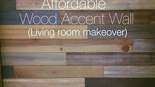 Living Room Makeover with Wood Accent Wall