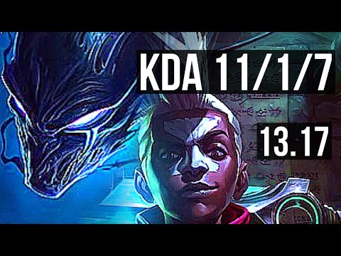 NOCTURNE vs EKKO (JNG) | 11/1/7, 1.5M mastery, 600+ games, Legendary | EUW Master | 13.17