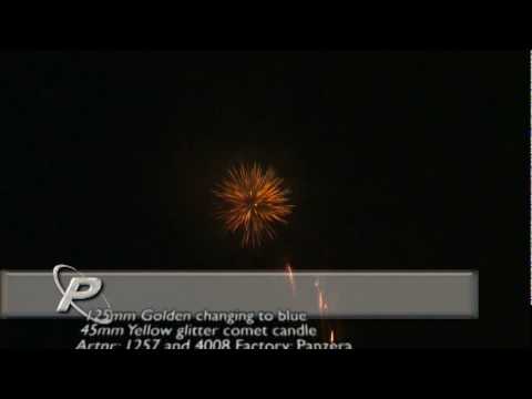 Italian Fireworks Demo  - Panzera - Golden Blue - 100 125mm