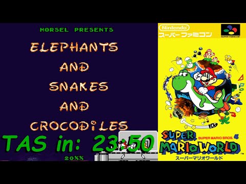 [TAS] Elephants and Snakes and Crocodiles (SMW Hack) in 23:50