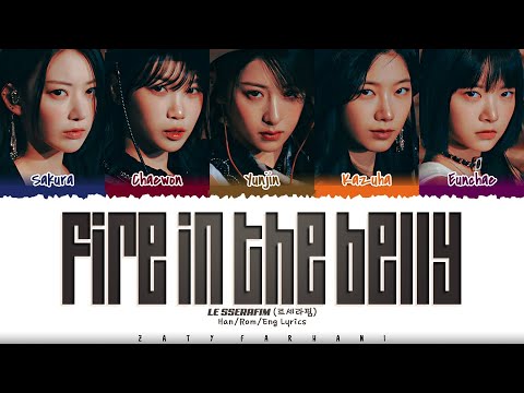 LE SSERAFIM (르세라핌) - 'Fire in the belly' Lyrics [Color Coded_Han_Rom_Eng]