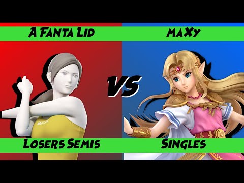 TAABF 1 - Singles - Losers Semis - A Fanta Lid (Wii Fit Trainer) vs maXy (Zelda)