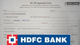 How to Fill HDFC Bank Demand Draft Form in 2024 ?