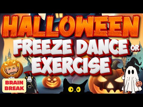 🎃 Halloween Freeze Dance 👻 Entraînement amusant pour enfants | Pause cérébrale, exercice et jeu d...