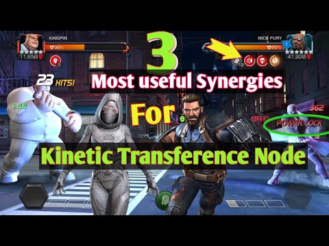 Best Synergies for power gain and Kinetic Transference Node [Marvel Contest of Champions]