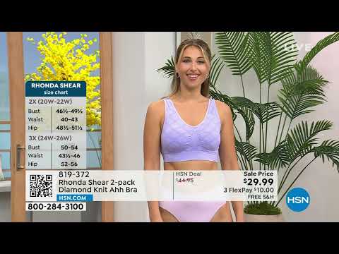 Rhonda Shear 2pack Diamond Knit Ahh Bra