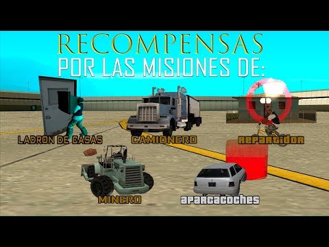 GTA San Andreas - Thief, Trucker, Delivery Man, Miner, and Valet mission rewards