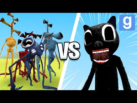 NEW CARTOON CAT VS SIREN HEADS! (Garry's Mod Sandbox) | JustJoeKing