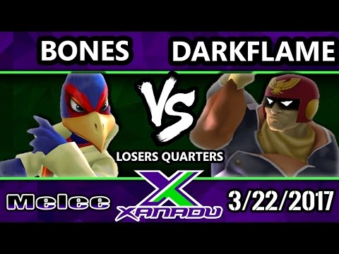 S@X 194 - Bones (Falco) Vs. DTG | Darkflame (Captain Falcon) - SSBM Losers Quarters - Smash Melee