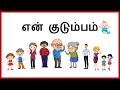 என் குடும்பம் || En Kudumbam || Learn My Family Members in Tamil for kids and children||