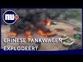 Omstanders filmen exploderende tankwagen in China | NU.nl