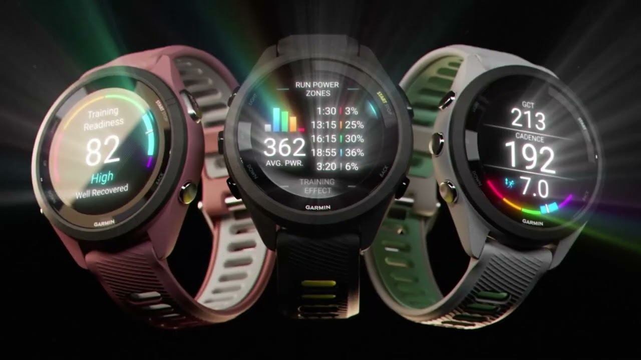 Смарт-годинник GARMIN Forerunner 265S з чорним безелем, білим корпусом та силіконовим ремінцем білий (010-02810-14) video preview
