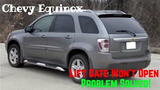 Chevy Equinox tailgate will not stay up/ hatch falling down. Reason why tailgate won’t stay open!