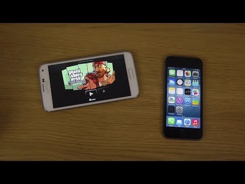 GTA San Andreas iPhone 5S iOS 8 vs. Samsung Galaxy S5 - Gaming Comparison Review