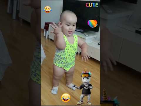 dum dum dum dika dika 🍾😂 || #cute#babydance